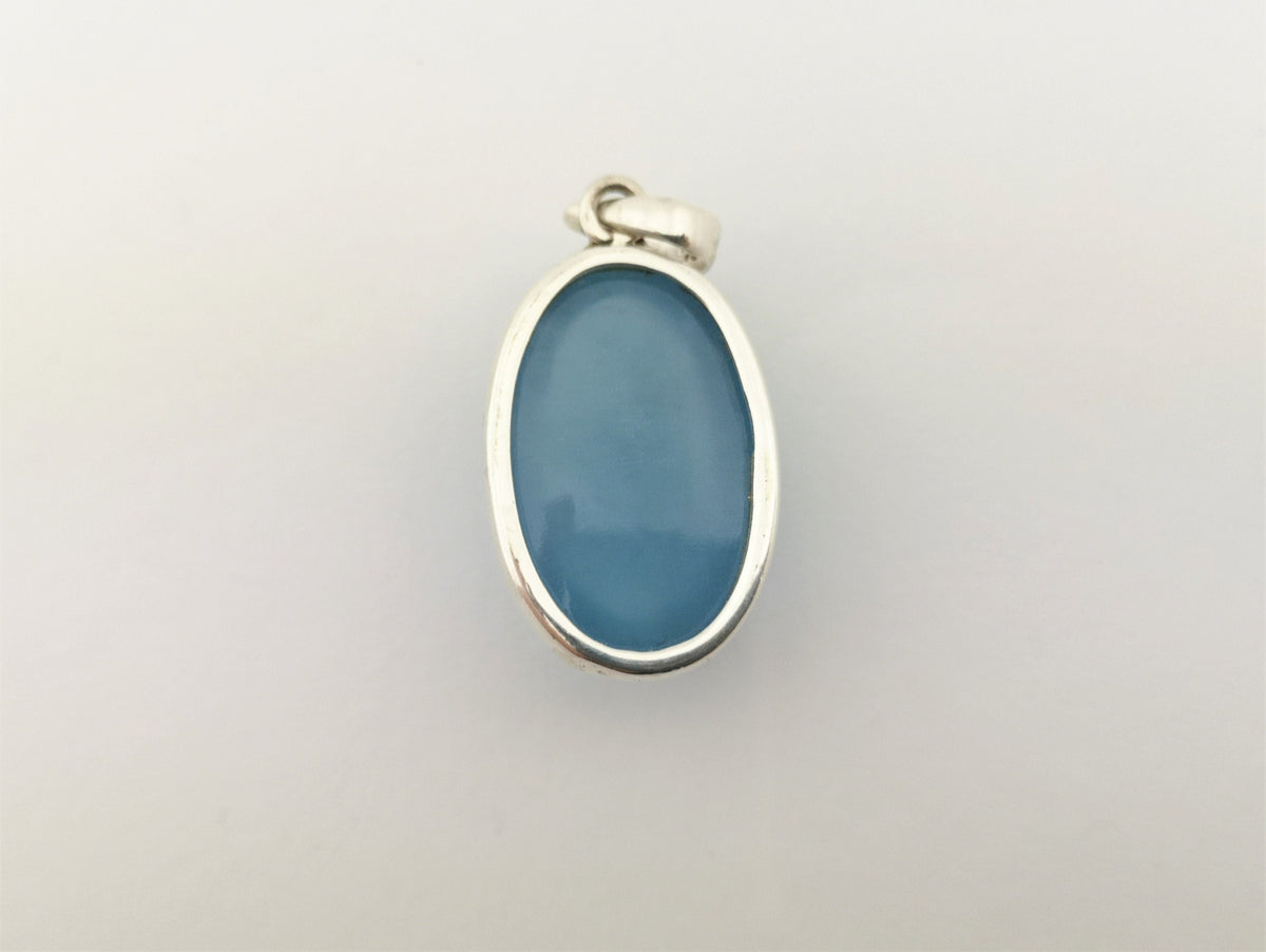 Aquamarin Anhänger 925 Silber – ovaler Cabochon aus Brasilien – 9,5 g – Bild 7