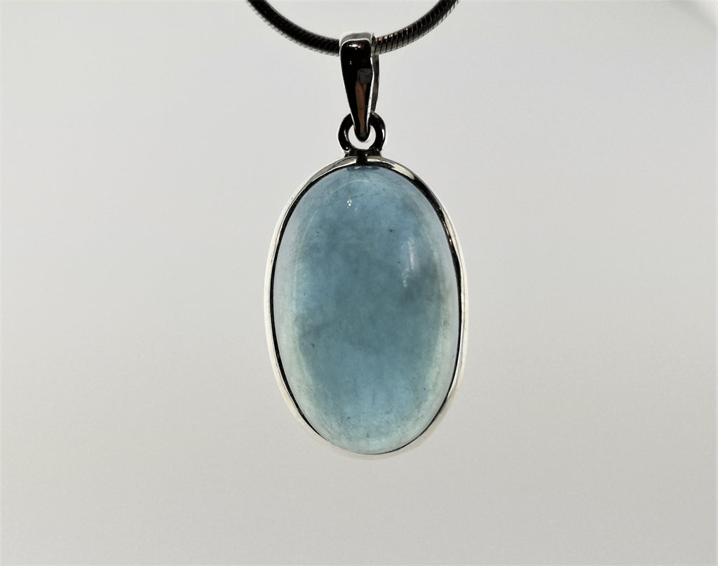 Aquamarin Anhänger 925 Silber – ovaler Cabochon aus Brasilien – 9,5 g – Bild 8