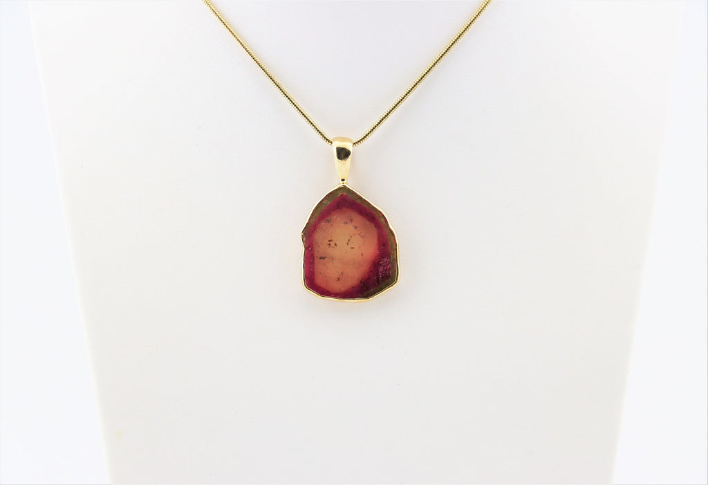 Wassermelonen-Turmalin Anhänger Unikat – 23 ct in vergoldetem 925 Silber – Bild 9