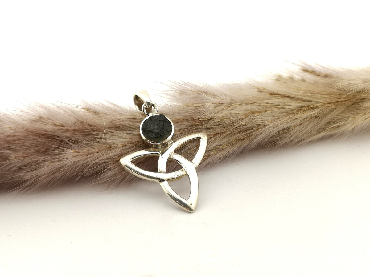 Moldavit Anhänger 14,2 ct – echter Rohstein aus Tschechien – 925 Silber – Bild 1