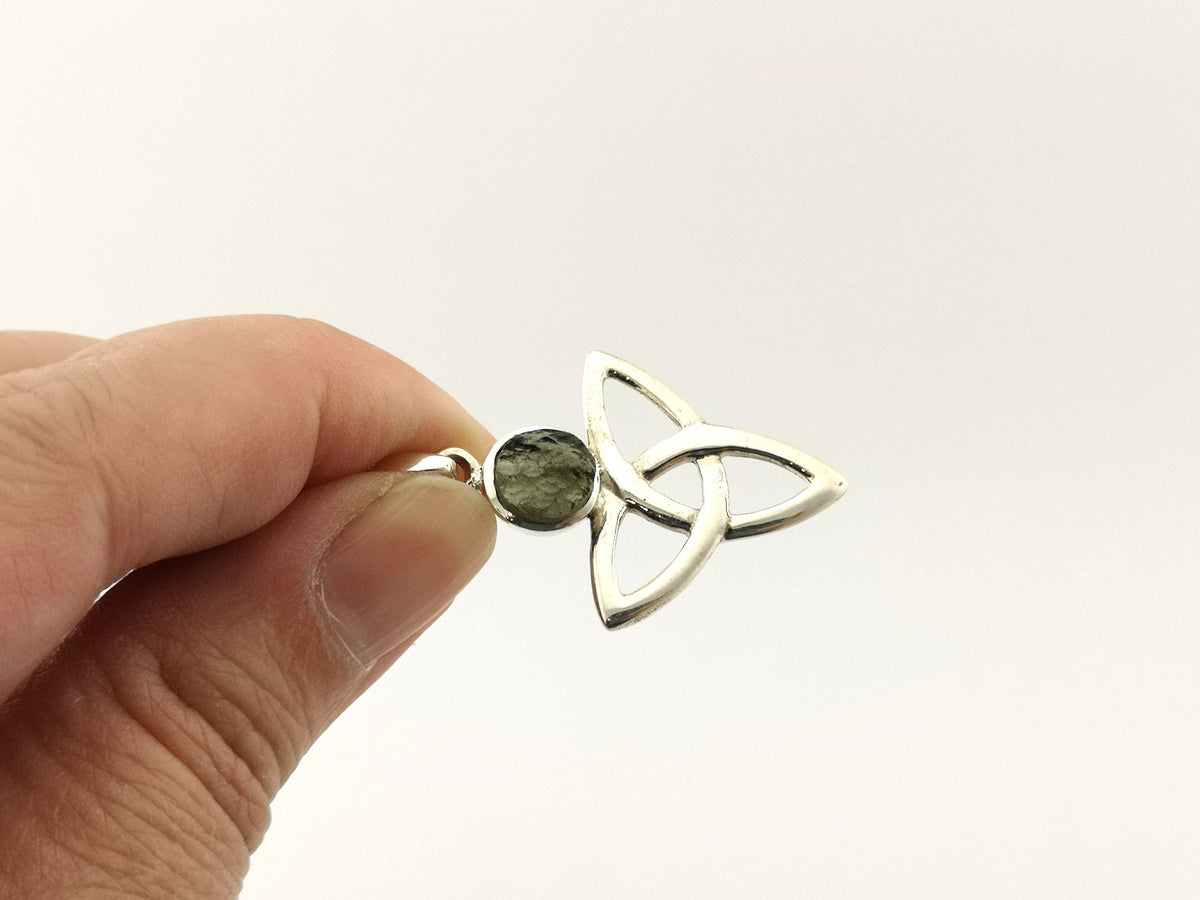 Moldavit Anhänger 14,2 ct – echter Rohstein aus Tschechien – 925 Silber – Bild 3