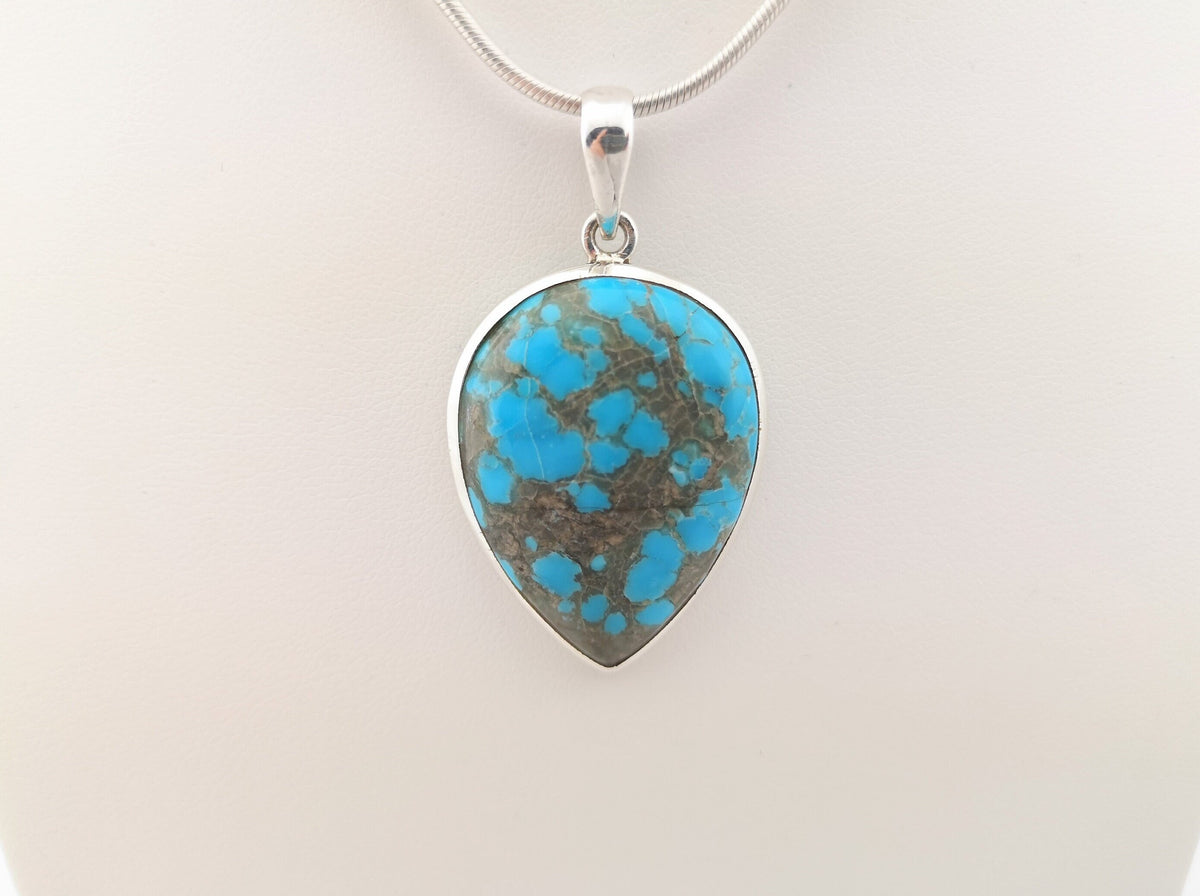 Natur-Türkis Anhänger 925 Silber – Kingman Mine Arizona – Bild 1