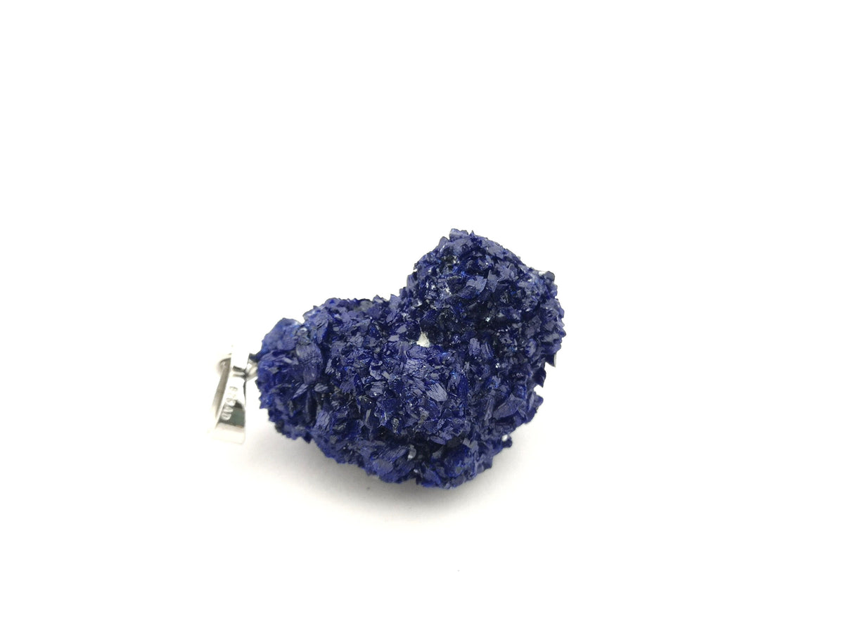 Azurit Rohstein Anhänger 925 Silber – dunkelblaue Kristalldruse – 11 g – Bild 3