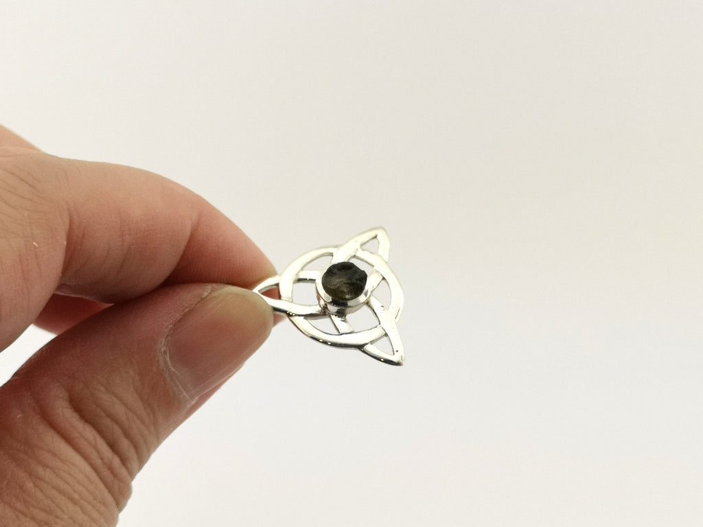Moldavit Anhänger 12,7 ct – echter Rohstein aus Tschechien – 925 Silber – Bild 2