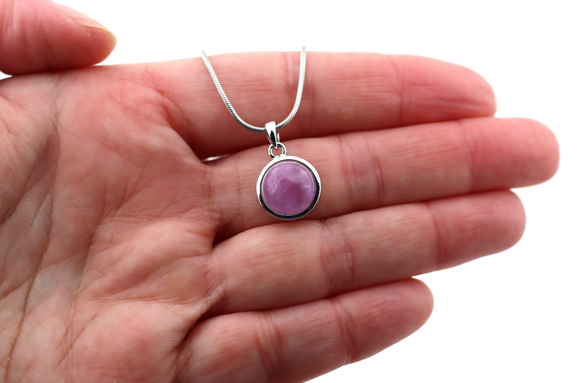 Kunzit Anhänger 925 Silber – natürlicher rosa-violetter Edelstein AA – Bild 3