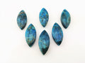 Apatit Anhänger gebohrt – blaue Navette, ca. 40 × 18 mm – natürlicher Edelstein ohne Kette – Ansicht 1