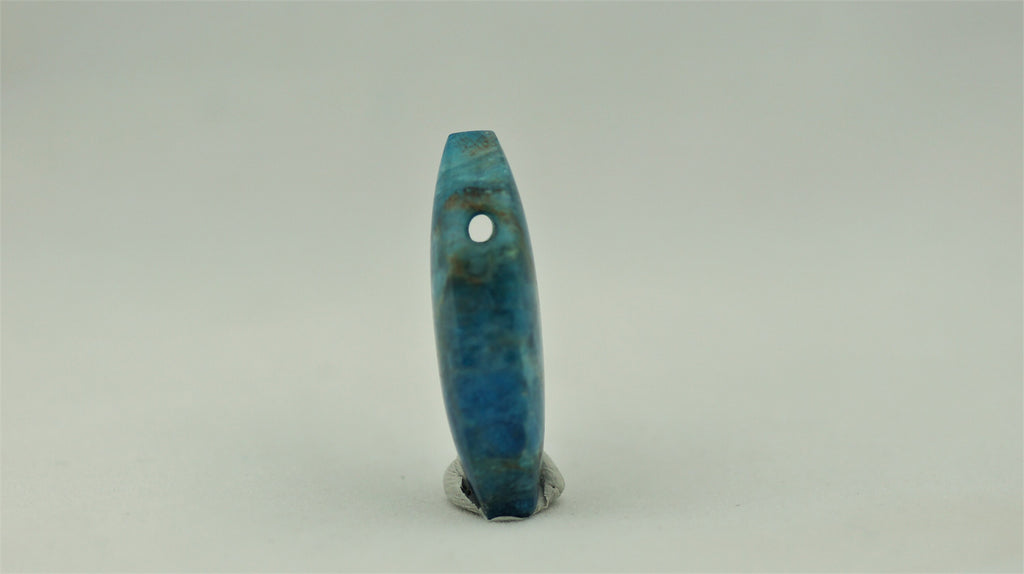 Apatit Anhänger gebohrt – blaue Navette, ca. 40 × 18 mm – natürlicher Edelstein ohne Kette – Ansicht 7