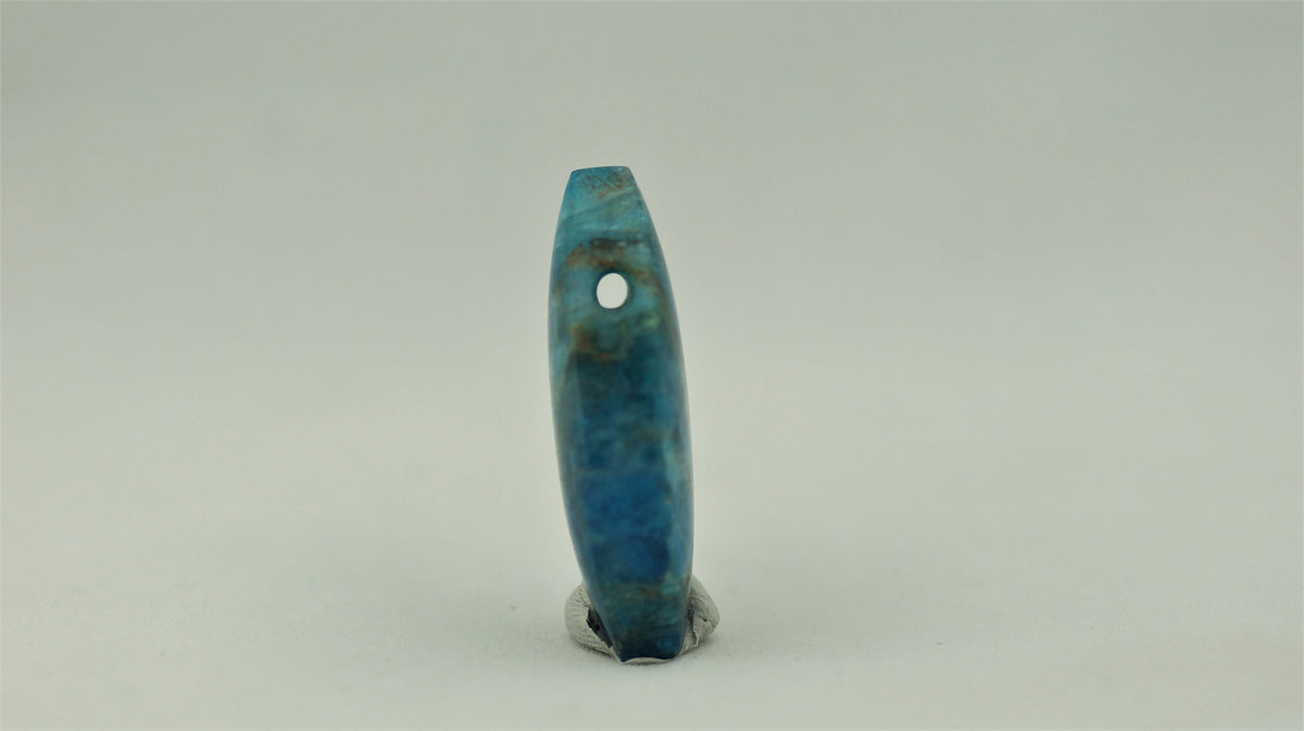 Apatit Anhänger gebohrt – blaue Navette, ca. 40 × 18 mm – natürlicher Edelstein ohne Kette – Ansicht 7