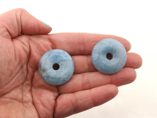 Aquamarin Donuts 28 mm – Größenansicht