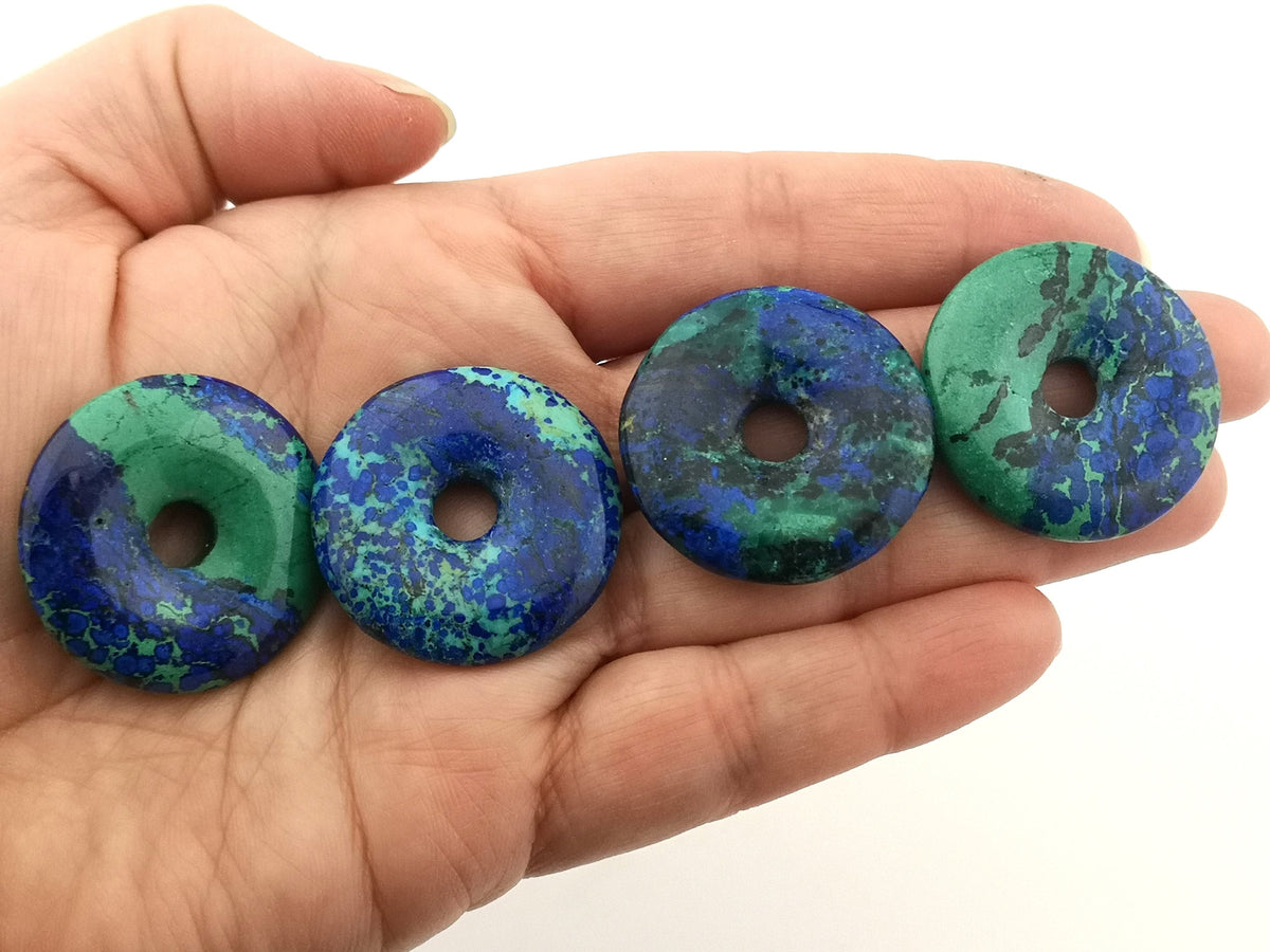 Azurit-Malachit Donuts – Größenansicht