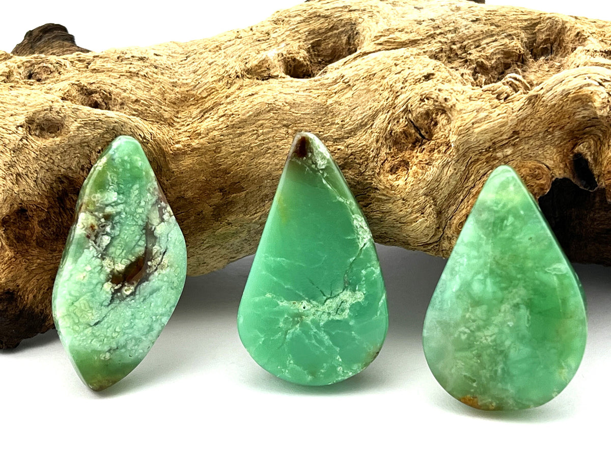 Chrysopras Anhänger gebohrt – grüner Chalcedon – Bild 1