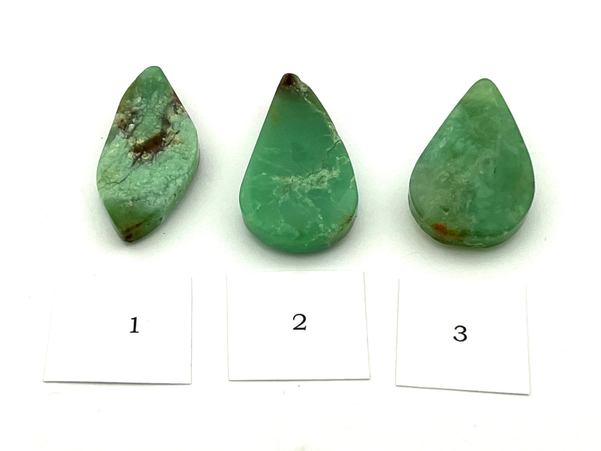 Chrysopras Anhänger gebohrt – grüner Chalcedon – Bild 2