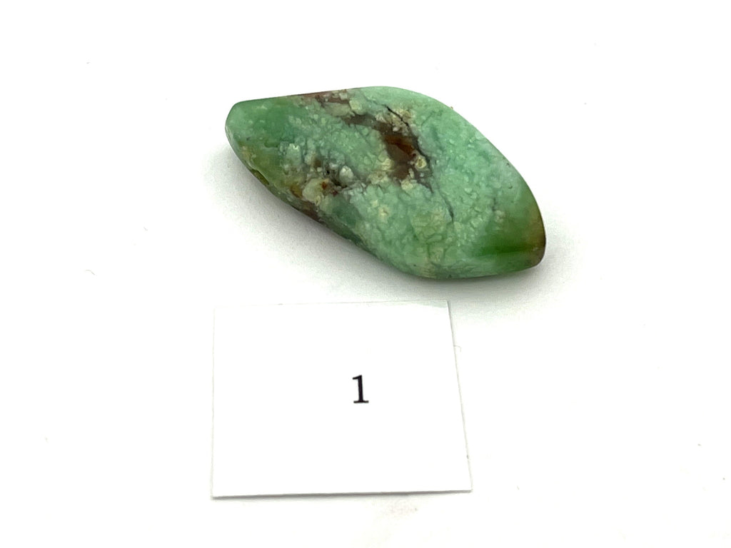 Chrysopras Anhänger gebohrt – grüner Chalcedon – Bild 3