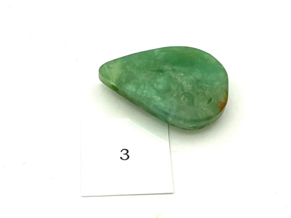 Chrysopras Anhänger gebohrt – grüner Chalcedon – Bild 5