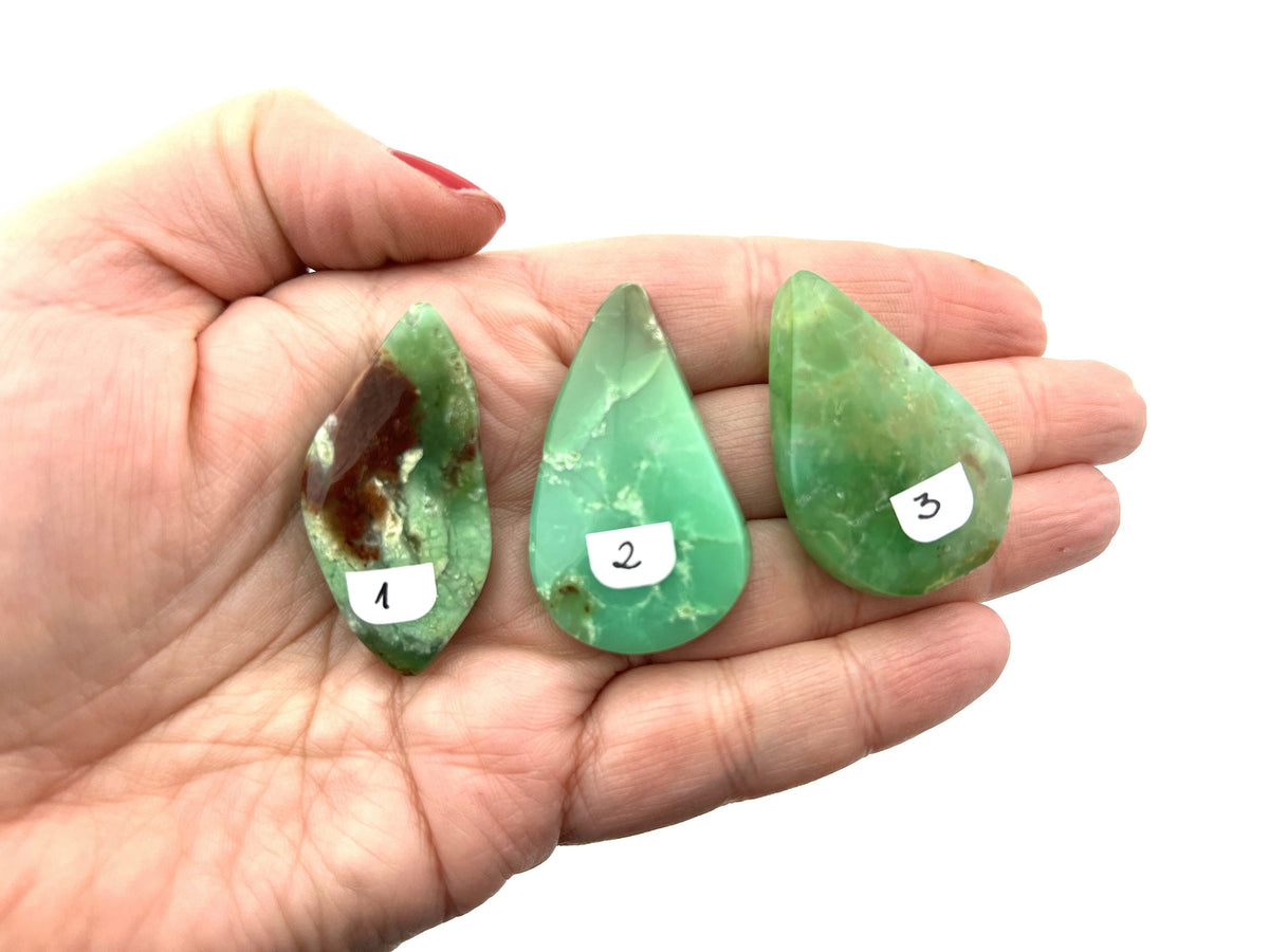 Chrysopras Anhänger gebohrt – grüner Chalcedon – Bild 6