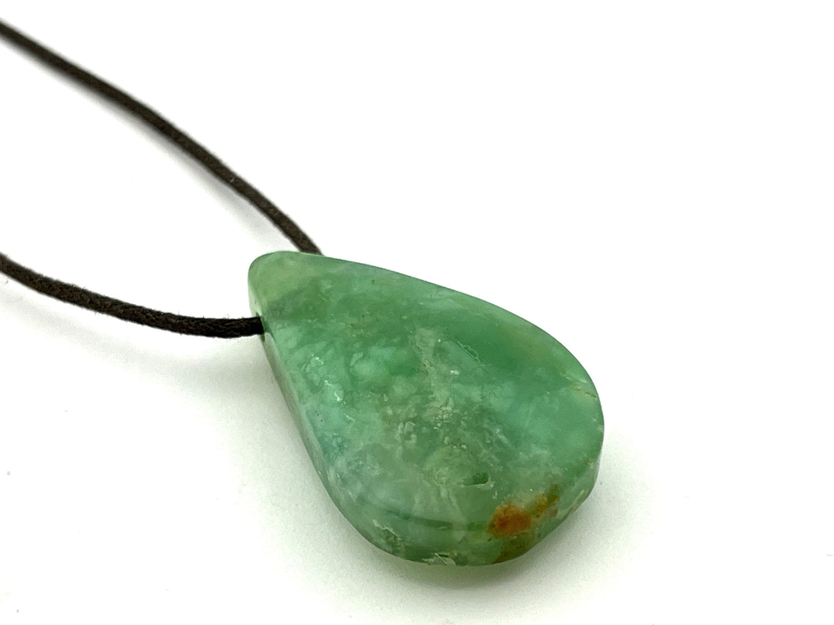 Chrysopras Anhänger gebohrt – grüner Chalcedon – Bild 7