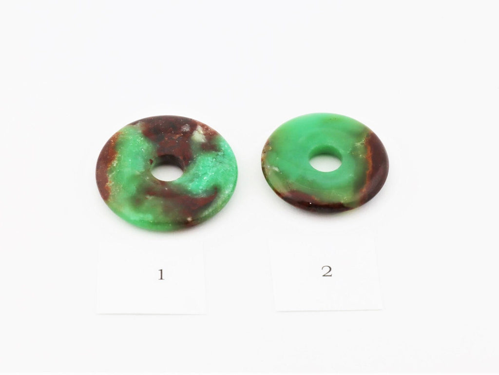 Chrysopras Donuts Nr. 1 und Nr. 2