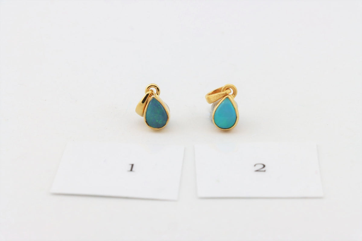 Australischer Edelopal Anhänger – vergoldetes 925 Silber – Bild 2