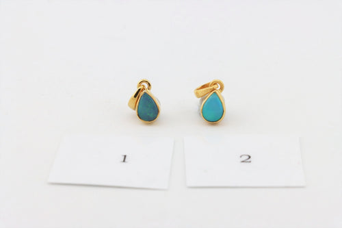 Australischer Edelopal Anhänger – vergoldetes 925 Silber – Bild 2