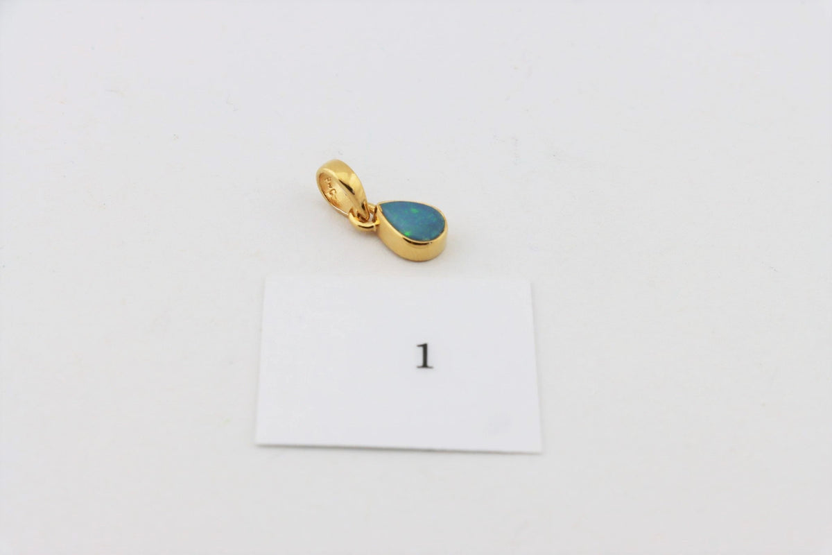 Australischer Edelopal Anhänger – vergoldetes 925 Silber – Bild 4