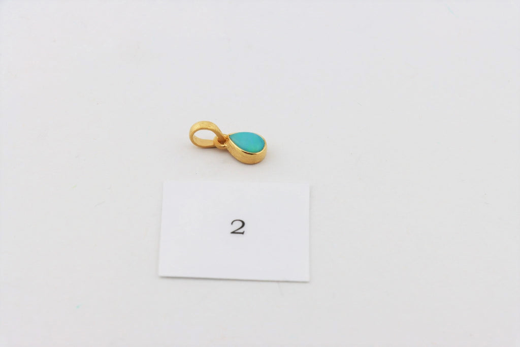 Australischer Edelopal Anhänger – vergoldetes 925 Silber – Bild 6