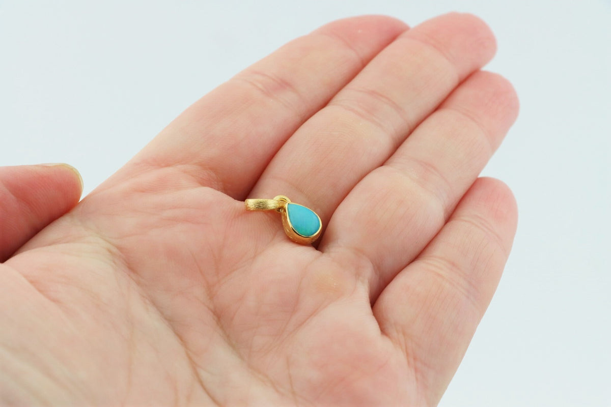 Australischer Edelopal Anhänger – vergoldetes 925 Silber – Bild 7