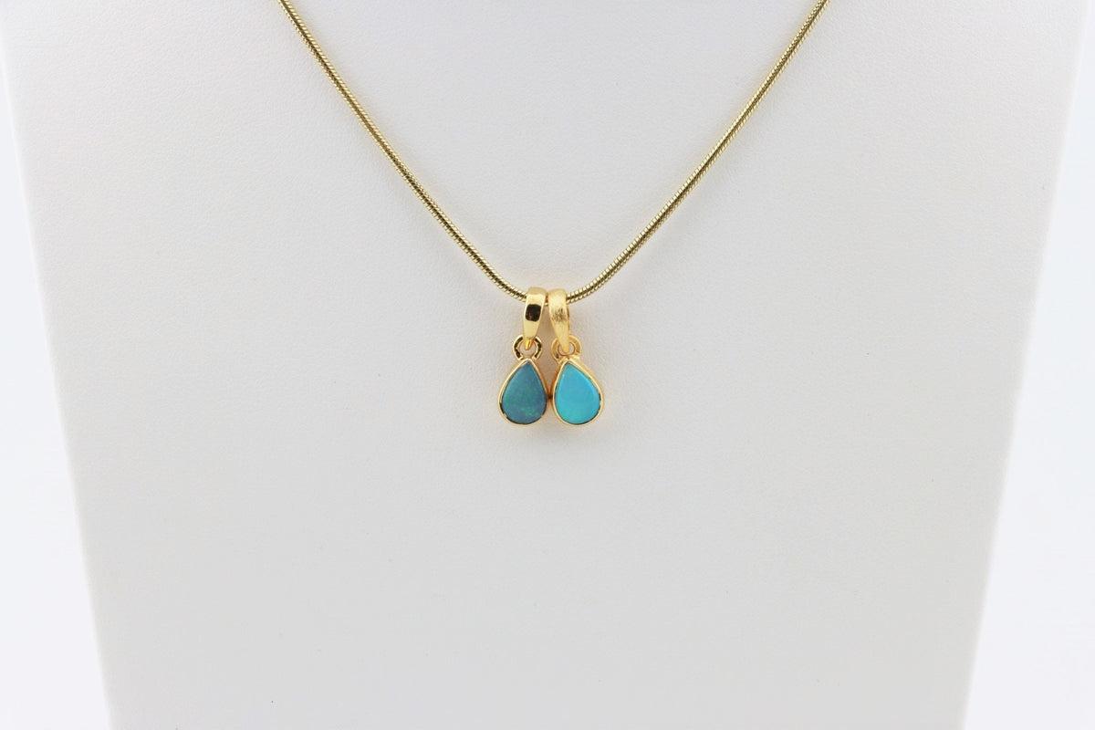 Australischer Edelopal Anhänger – vergoldetes 925 Silber – Bild 9