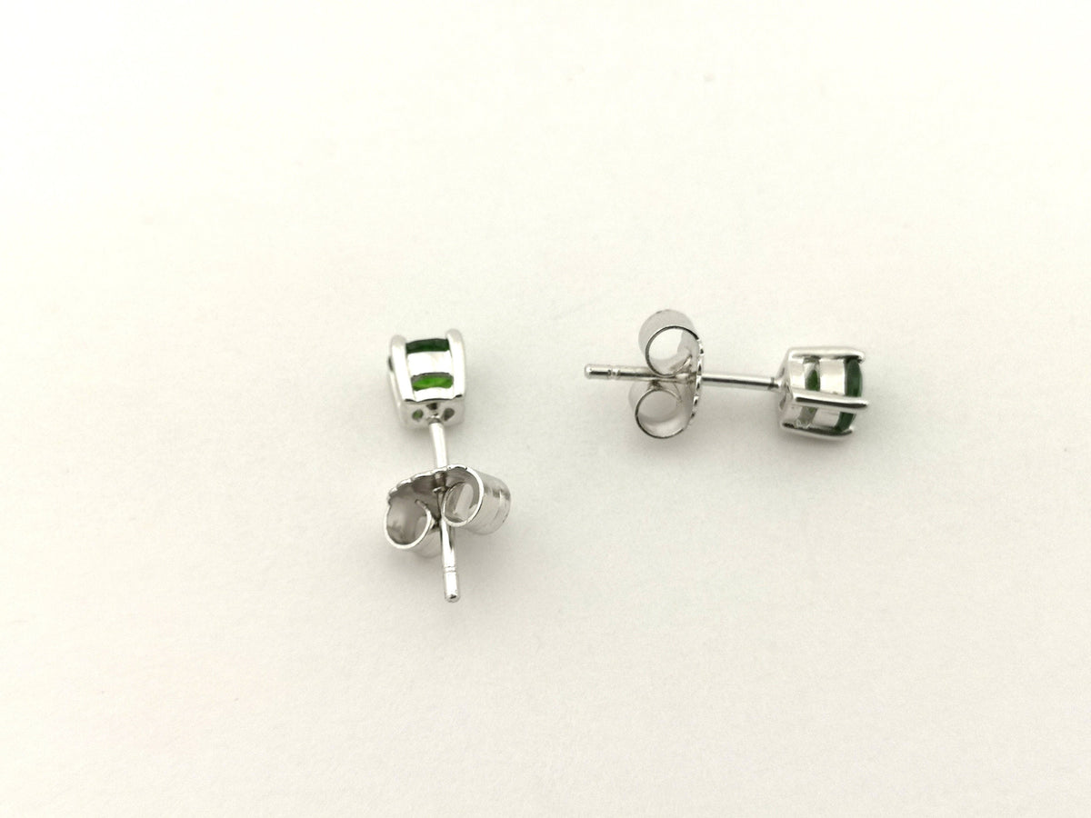 Chromdiopsid Ohrstecker – 925 Silber, facettiert, Jakutien – Bild 4