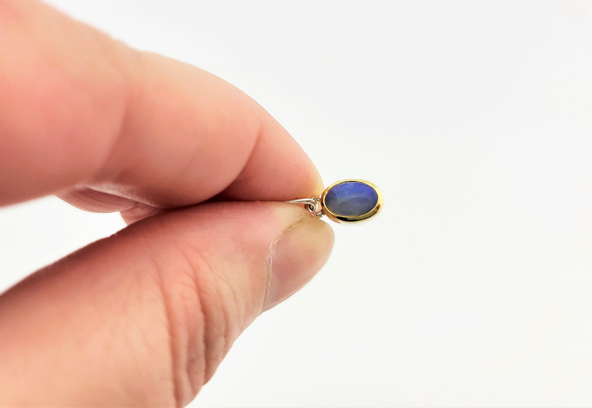 Edelopal Ohrhänger – vergoldetes 925 Silber, Brisur – Bild 4