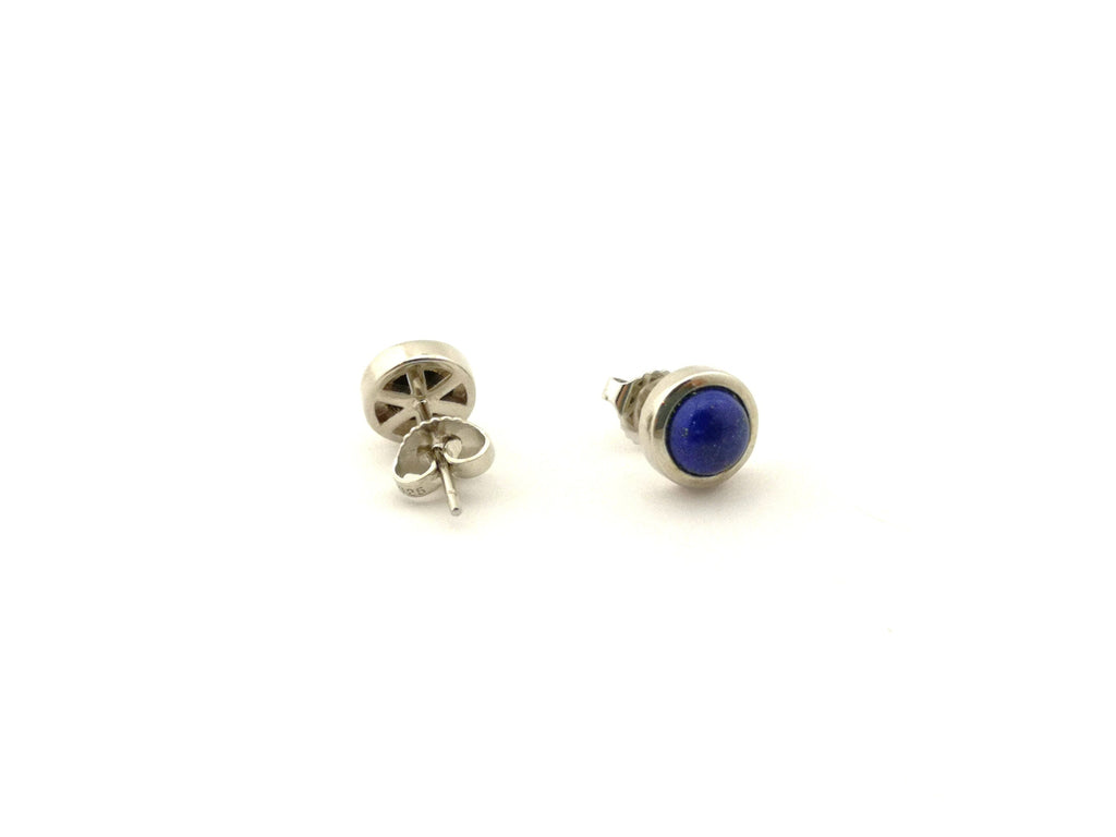 Lapislazuli Ohrstecker – rhodiniertes 925 Silber, Afghanistan – Bild 3