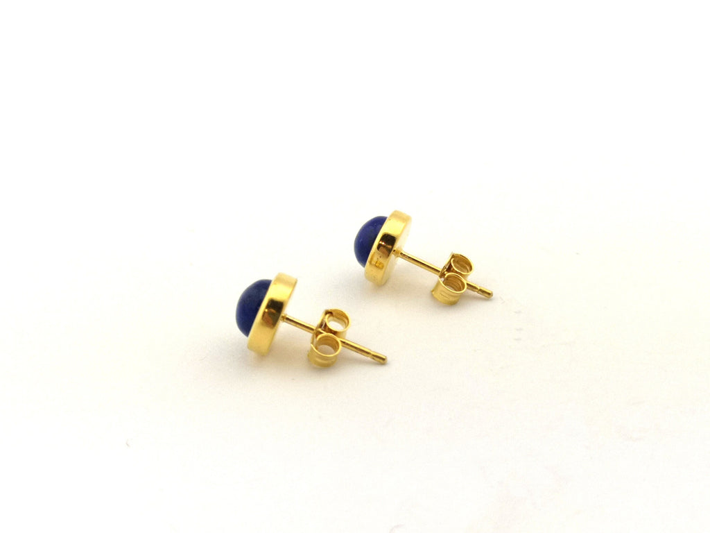Lapislazuli Ohrstecker – vergoldetes 925 Silber, Afghanistan – Bild 3