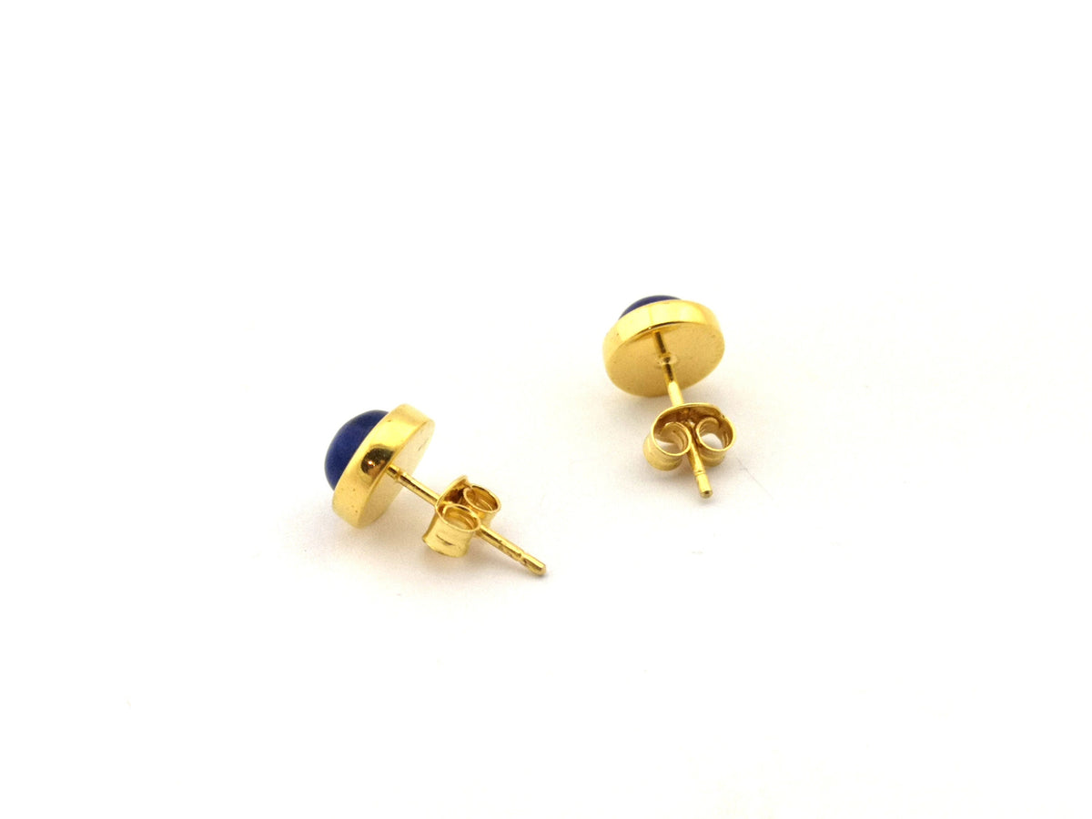 Lapislazuli Ohrstecker – vergoldetes 925 Silber, Afghanistan – Bild 4