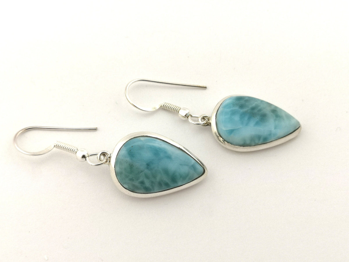 Larimar Ohrhänger – 925 Silber, Tropfen – Bild 2