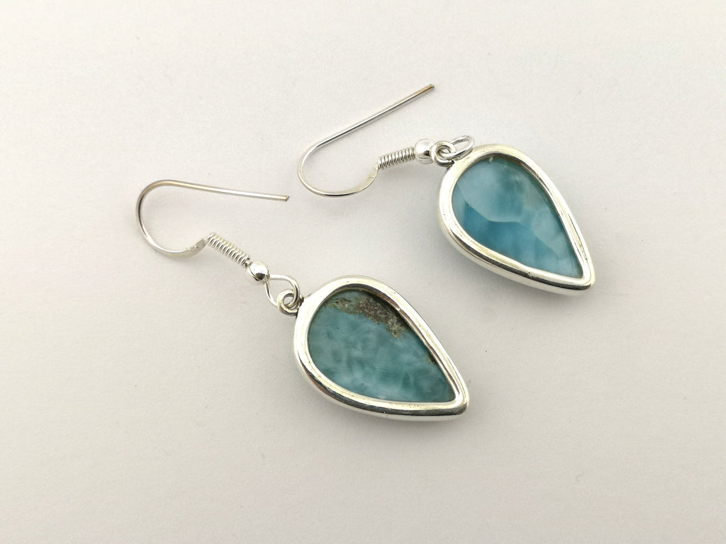 Larimar Ohrhänger – 925 Silber, Tropfen – Bild 3