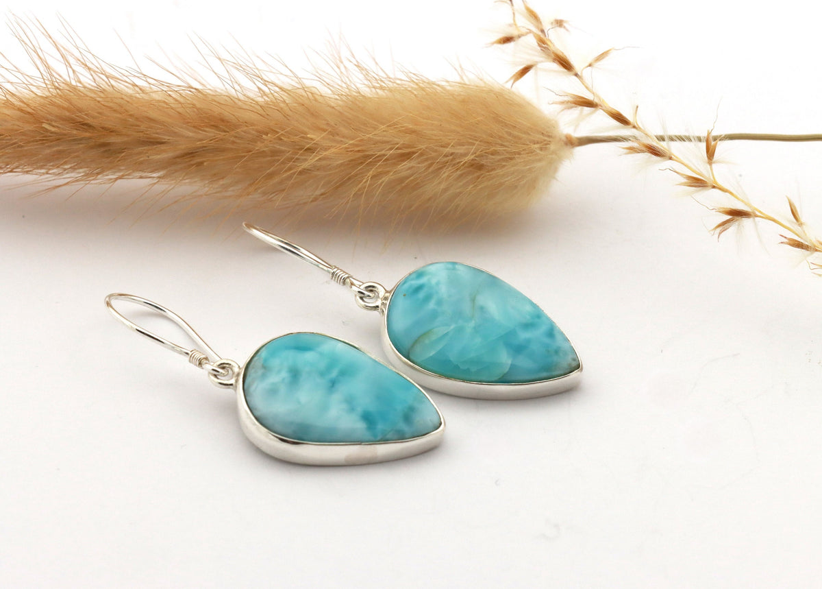 Larimar Ohrhänger Art. 101 – 925 Silber, Tropfen – Bild 1