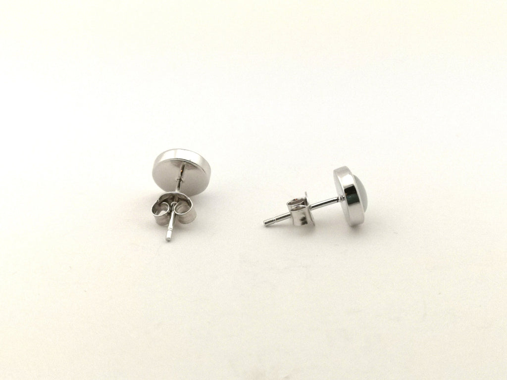 Mondstein Ohrstecker – rhodiniertes 925 Silber, Madagaskar – Bild 2