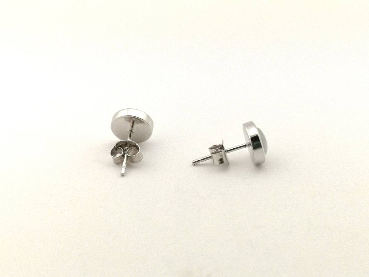 Mondstein Ohrstecker – rhodiniertes 925 Silber, Madagaskar – Bild 2