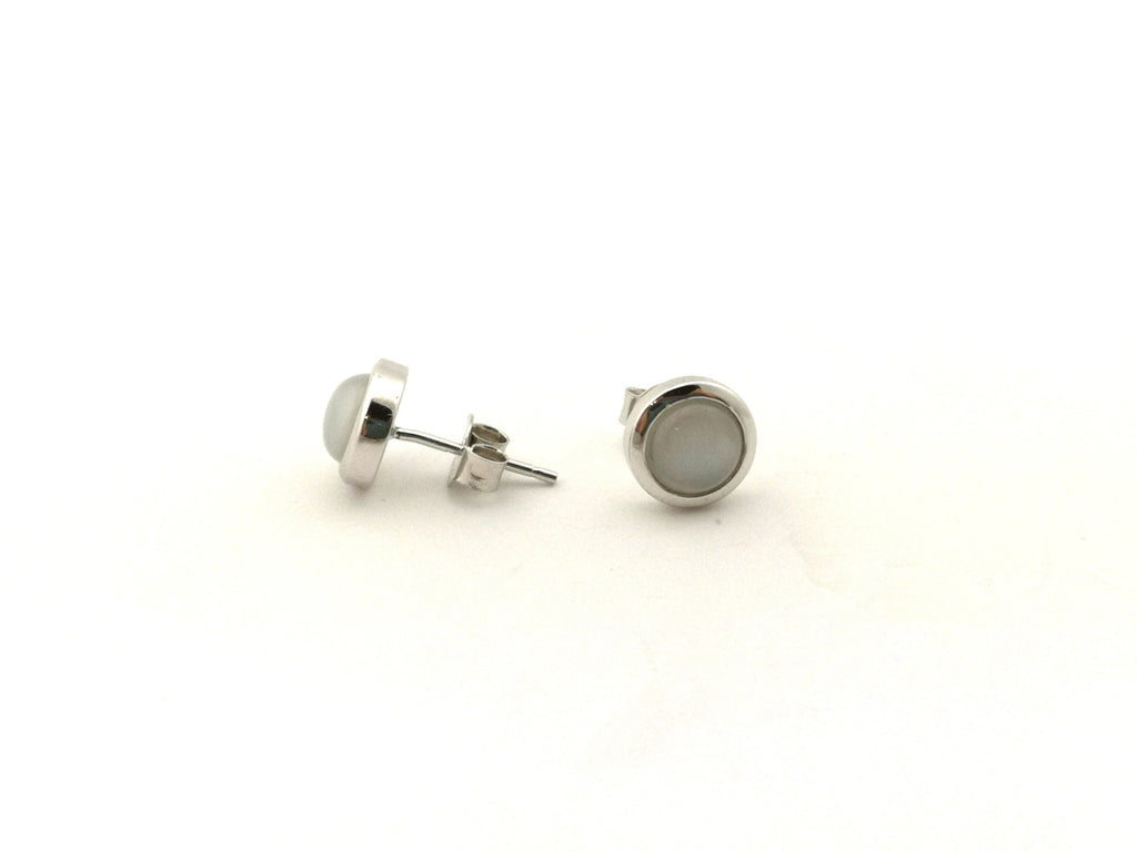 Mondstein Ohrstecker – rhodiniertes 925 Silber, Madagaskar – Bild 3