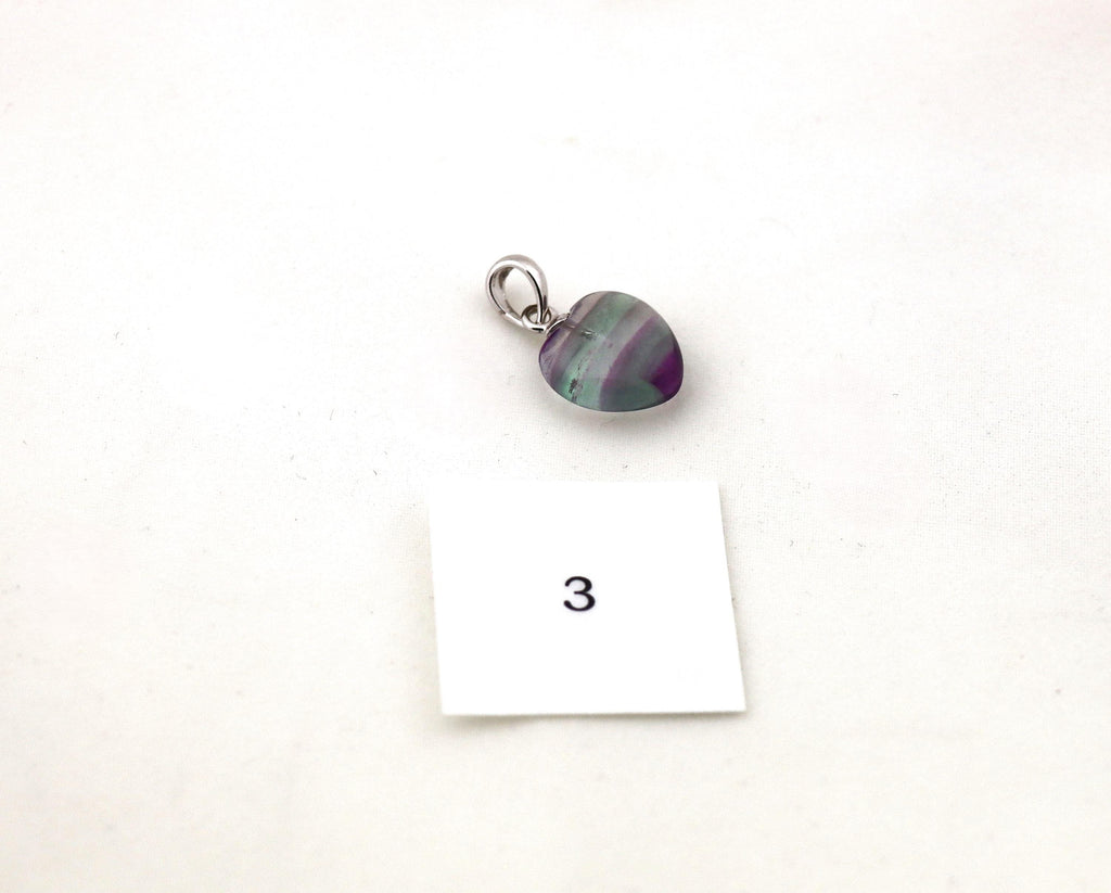 Fluorit Herz Anhänger aus 925 Silber – Regenbogenfluorit Schmuck – Bild 5