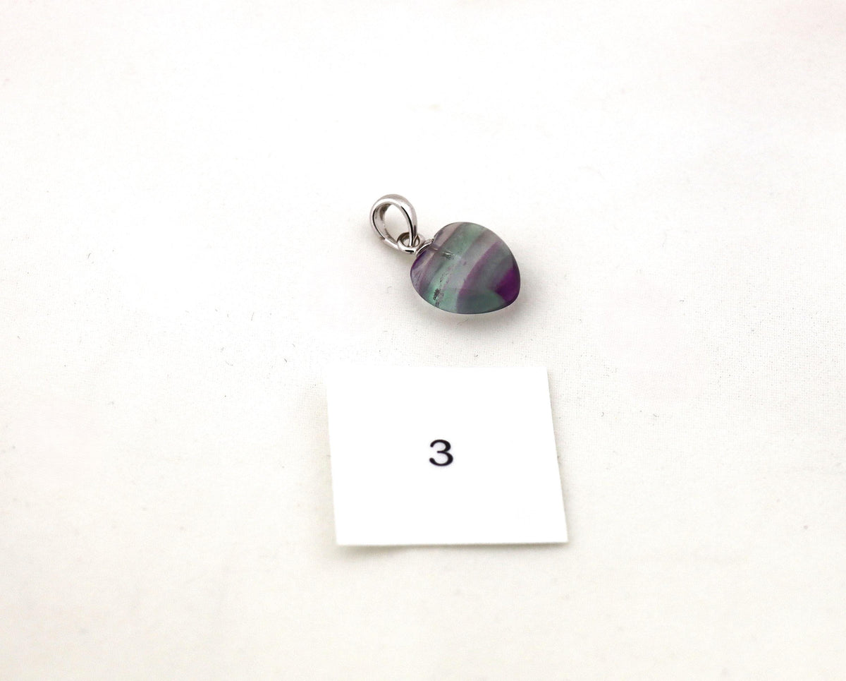 Fluorit Herz Anhänger aus 925 Silber – Regenbogenfluorit Schmuck – Bild 5
