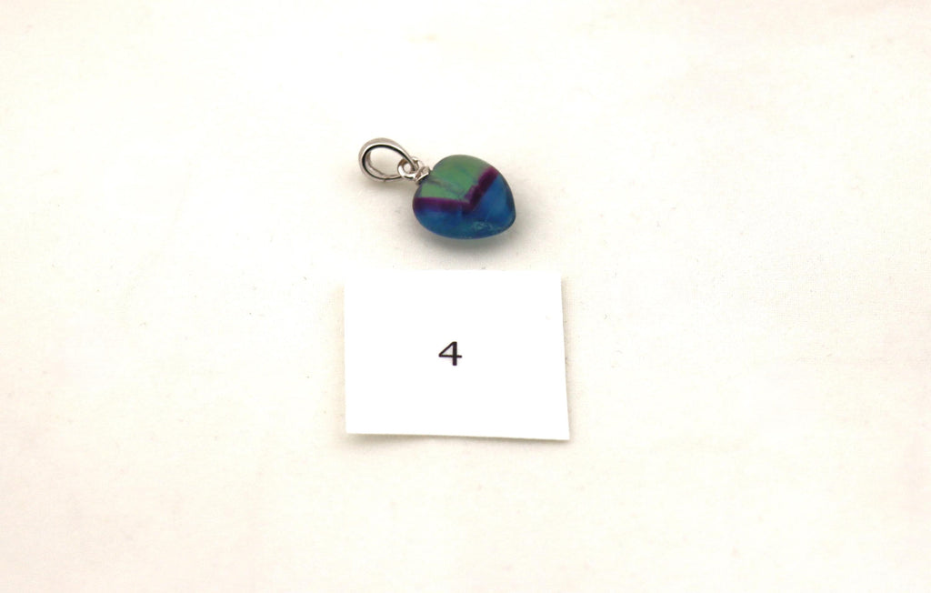 Fluorit Herz Anhänger aus 925 Silber – Regenbogenfluorit Schmuck – Bild 6
