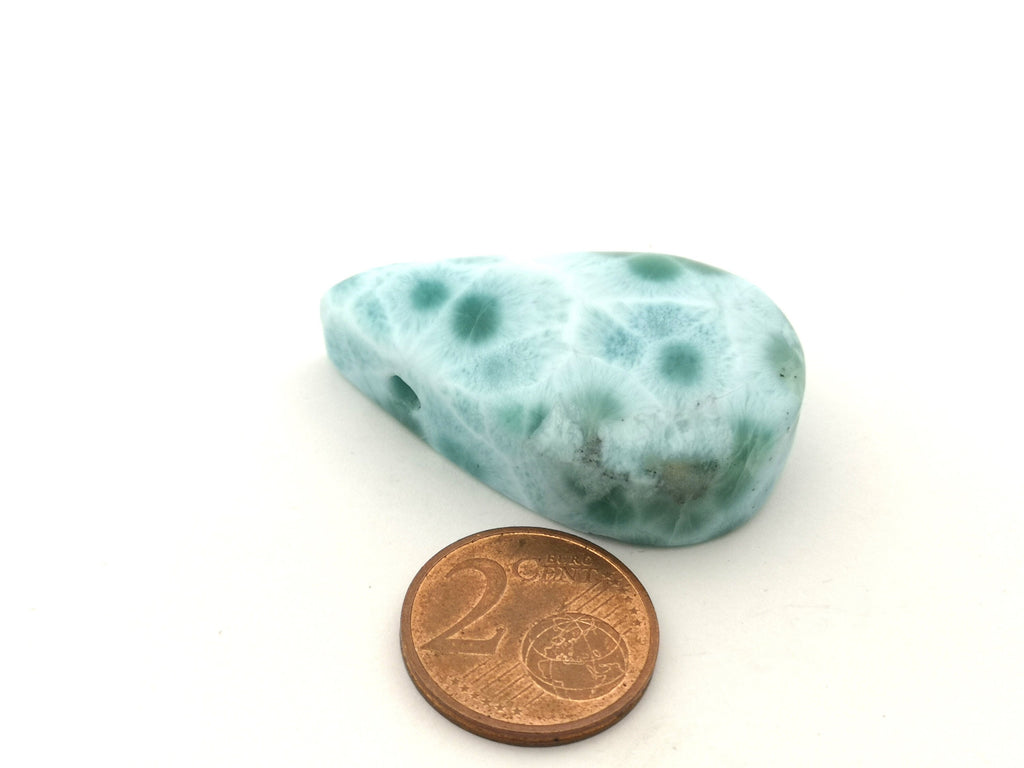Großer Larimar Anhänger 97 ct – AAA Pektolith, quergebohrtes Unikat aus der Dominikanischen Republik | LAR382 – Ansicht 4