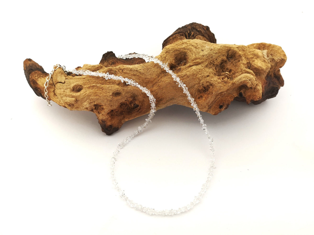 Herkimer Diamant Kette – Bergkristall Doppelender, 925 Silber – Bild 1
