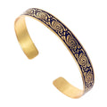 Schmaler keltischer Armreif aus Messing mit Spiralmotiv