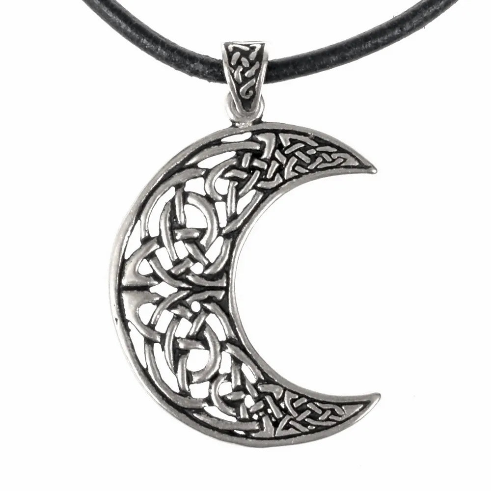Keltisches Mond-Amulett aus versilberter Bronze