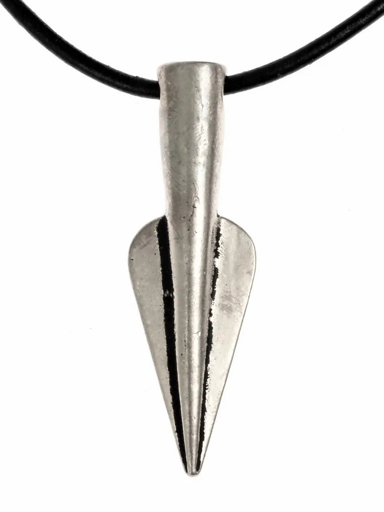 Keltisches Speerspitzen-Amulett aus versilberter Bronze
