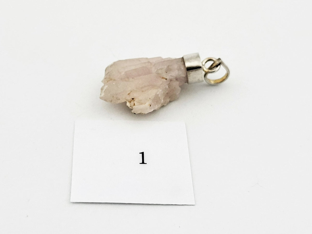Kristalliner Rosenquarz Anhänger 925 Silber – Doppelender aus Brasilien – Bild 3