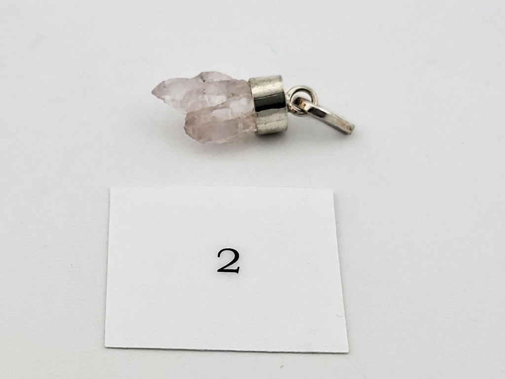 Kristalliner Rosenquarz Anhänger 925 Silber – Doppelender aus Brasilien – Bild 5
