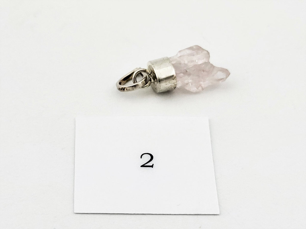 Kristalliner Rosenquarz Anhänger 925 Silber – Doppelender aus Brasilien – Bild 6