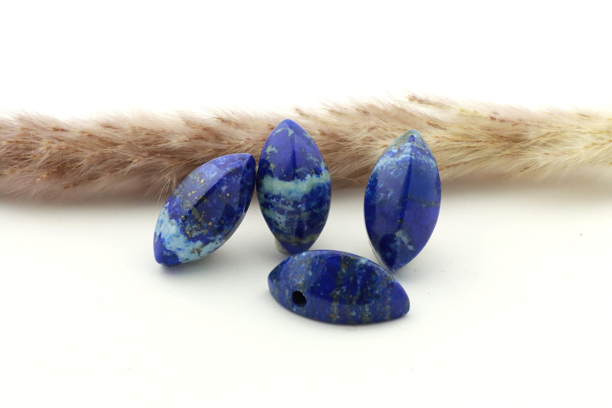 Lapis Lazuli Anhänger gebohrt – Navette aus Afghanistan – Bild 1